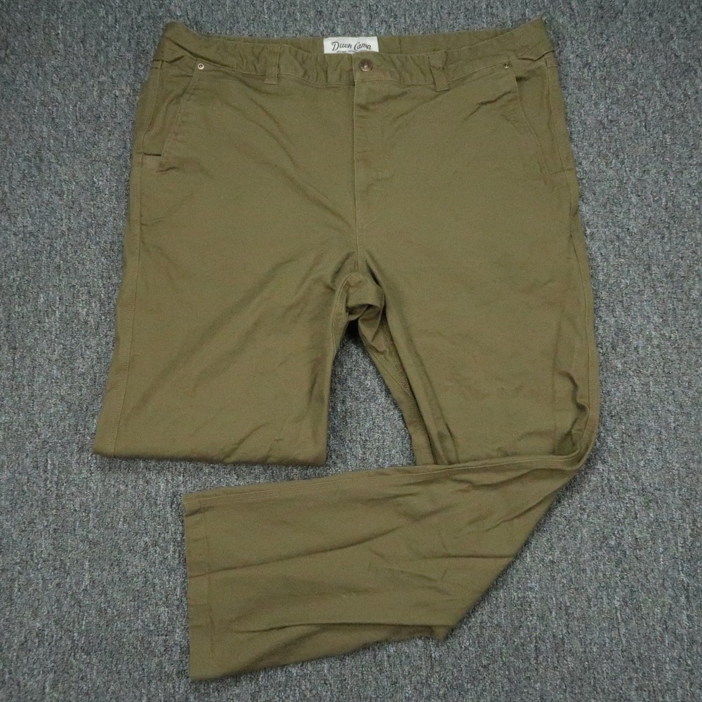 Duck Camp Pants Mens 42x32 Green Canvas Cordura 5 Pocket Straight Outdoor Hiking